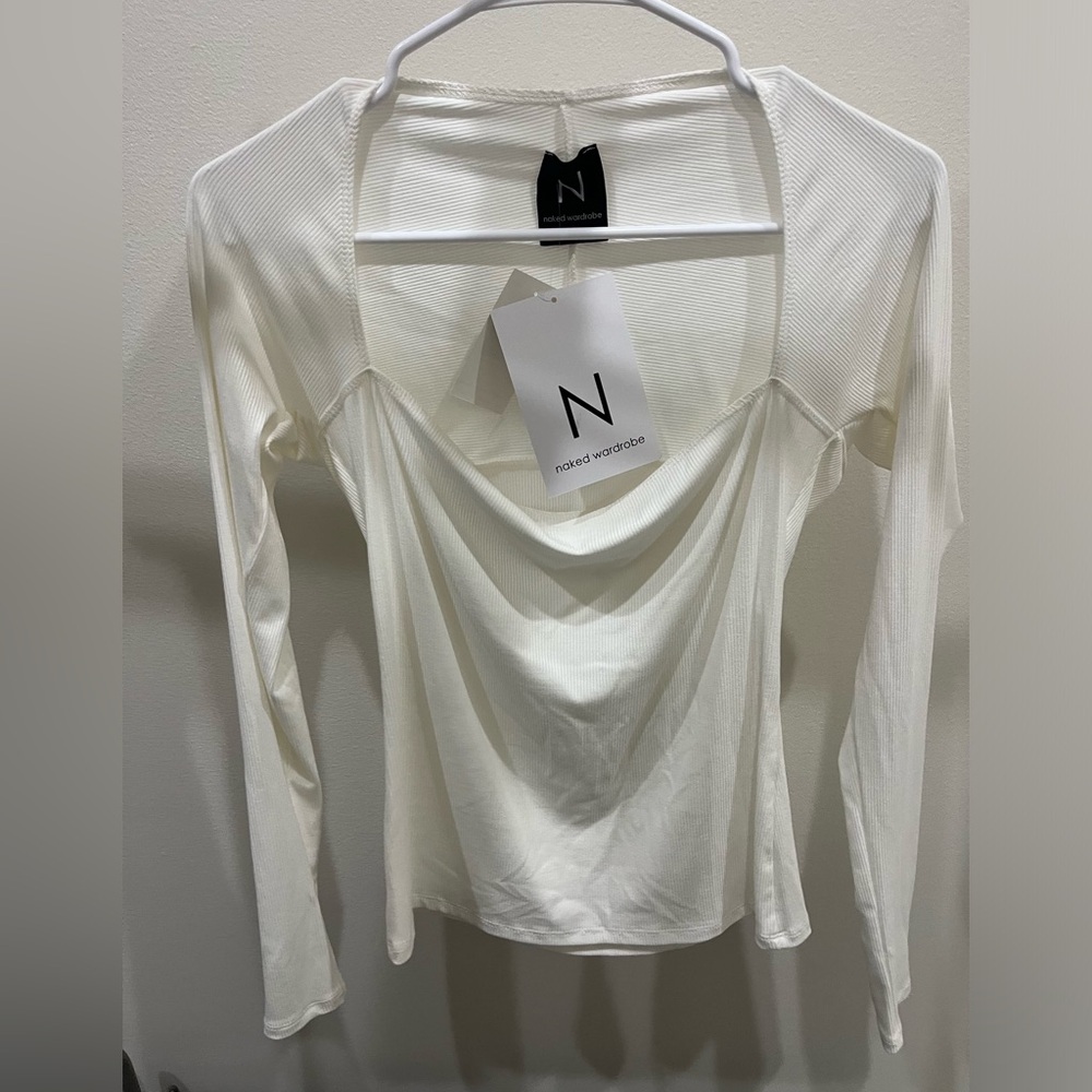 Naked Wardrobe White Cut Out Blouse